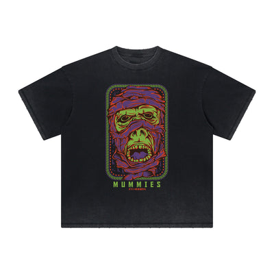 Thick Faded Humorous Cartoon Graphic Tee