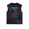 Sleeveless Punk Cartoon Pattern Tee