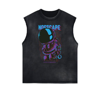 Sleeveless Punk Cartoon Pattern Tee