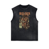 Sleeveless Punk Cartoon Pattern Tee