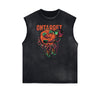 Sleeveless Punk Cartoon Pattern Tee