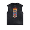 Sleeveless Punk Cartoon Pattern Tee
