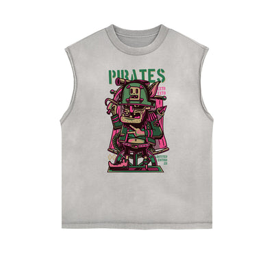 Punk Cartoon Graphic Tank Top