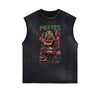 Sleeveless Punk Cartoon Pattern Tee