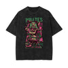 Stone Wash Punk Cartoon Graphic Tee