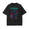 Stone Wash Punk Cartoon Graphic Tee