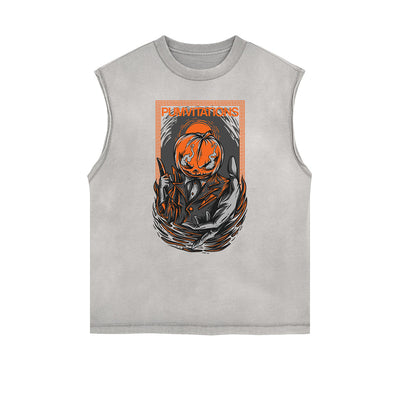 Punk Cartoon Graphic Tank Top