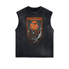 Sleeveless Punk Cartoon Pattern Tee