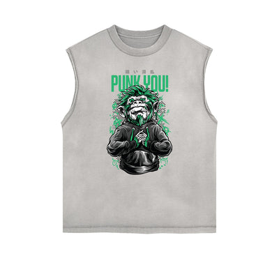 Punk Cartoon Graphic Tank Top