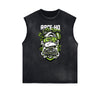Sleeveless Punk Cartoon Pattern Tee