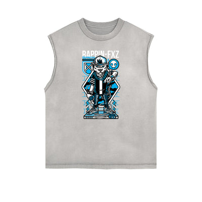 Punk Cartoon Graphic Tank Top