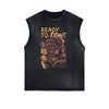Sleeveless Punk Cartoon Pattern Tee