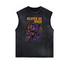 Sleeveless Punk Cartoon Pattern Tee