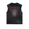 Sleeveless Punk Cartoon Pattern Tee