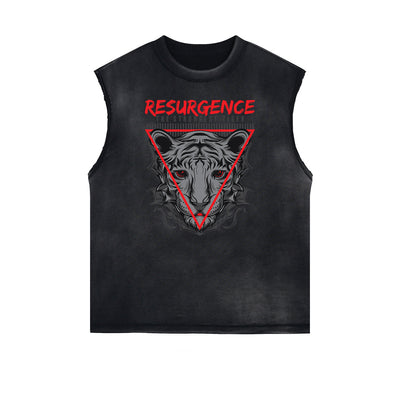 Sleeveless Punk Cartoon Pattern Tee
