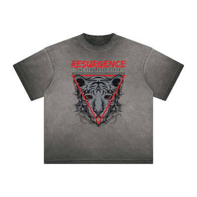 Thick Faded Punk Cartoon Pattern Tee