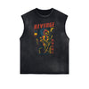 Sleeveless Punk Cartoon Pattern Tee