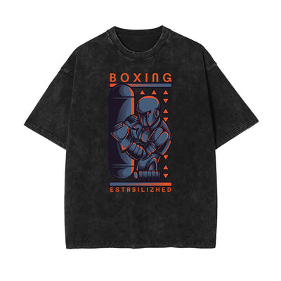 Stone Wash Punk Cartoon Graphic Tee