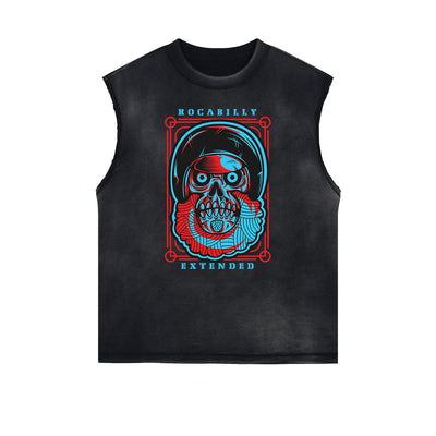 Cartoon Abstract Pattern Sleeveless Tee