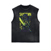 Cartoon Abstract Pattern Sleeveless Tee