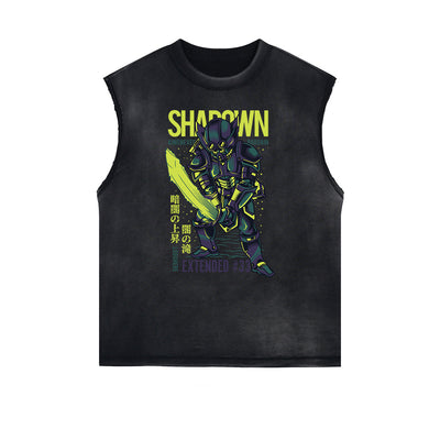 Cartoon Abstract Pattern Sleeveless Tee