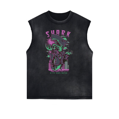 Cartoon Abstract Pattern Sleeveless Tee