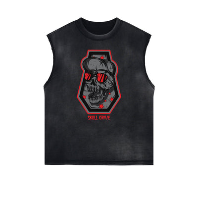 Cartoon Abstract Pattern Sleeveless Tee