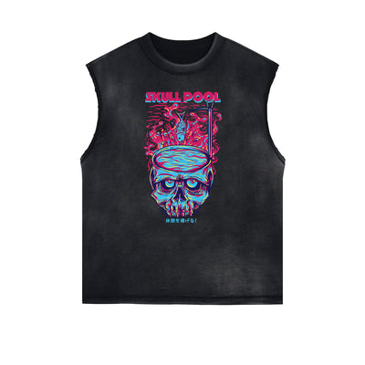 Cartoon Abstract Pattern Sleeveless Tee