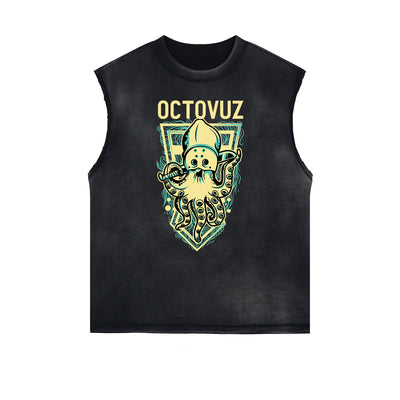 Cartoon Abstract Pattern Sleeveless Tee