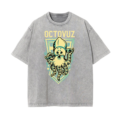 Cartoon Abstract Stone Wash Graphic Tee