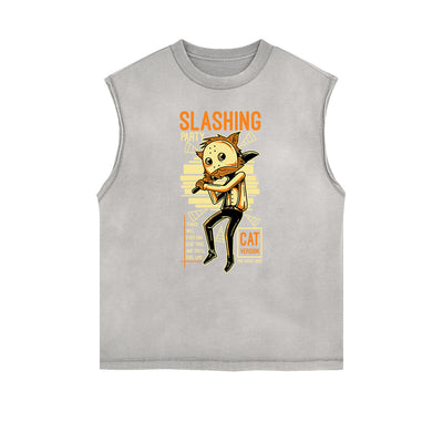 Cartoon Abstract Graphic Muscle Tank