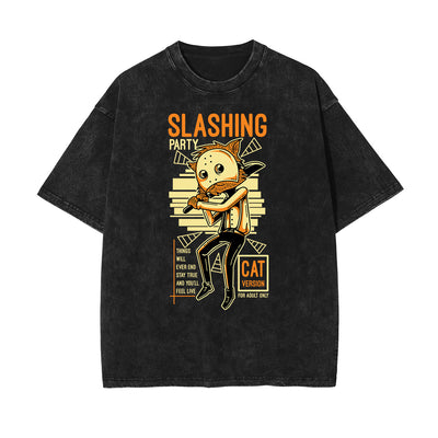 Cartoon Abstract Faded Pattern T Shirt