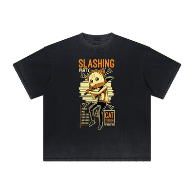 Cartoon Abstract Thick Faded Pattern Tee