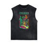 Cartoon Abstract Pattern Sleeveless Tee