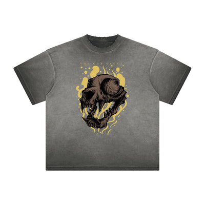 Retro Cartoon Thick Faded Pattern Tee