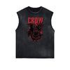 Retro Cartoon Pattern Sleeveless Tee