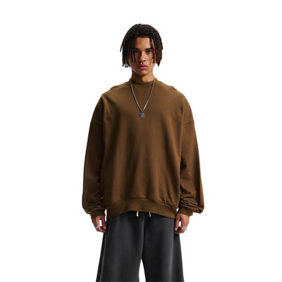 Brushed Fleece Soft Crewneck Pullover Sweatshirt