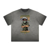 Stone Wash Gray Faded Cartoon Graphic Tee