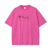Flower Line Art Pattern Pink T Shirt