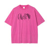 Flower Line Art Pattern Pink T Shirt