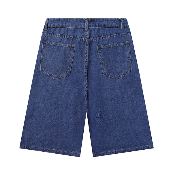 Cartoon Flower Print Denim Summer Streetwear Shorts