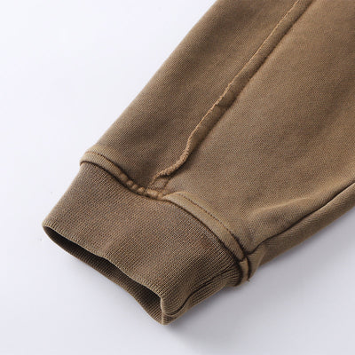 Vintage Washed Oversized Zip Up Distressed Hoodie