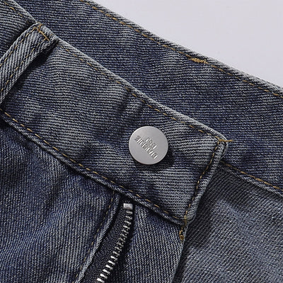 Embroidered Patch Denim Cargo Jeans with Striped Detail