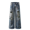 Paint Splatter Heavy Ripped Washed Jeans