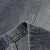 Front Panel Stitching Vintage Washed Denim Shorts
