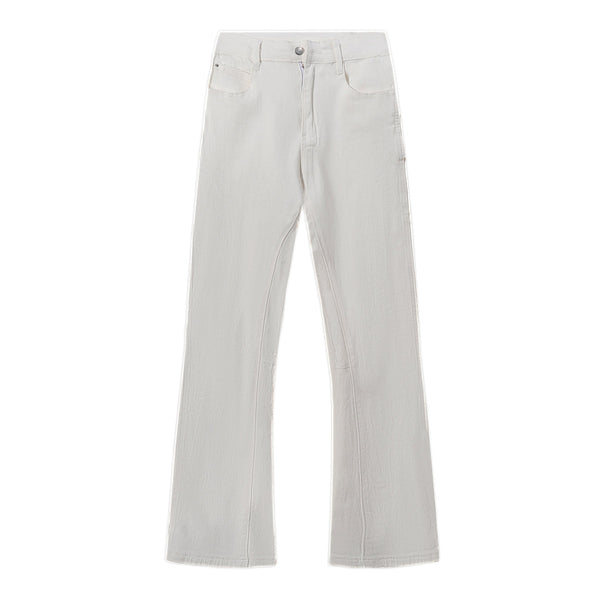 Snap Detail Slight Flared Hem Cargo Pants