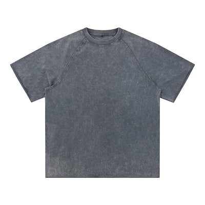 Stone-Washed Raw-Edge T-Shirt 275gsm
