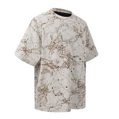 Burnout Plum Dye Artistic Color-Block Tee