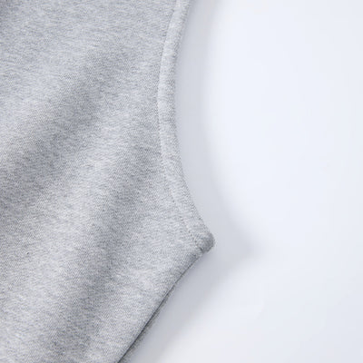 Sleeveless Boxy Fit Crewneck Sweatshirt Vest