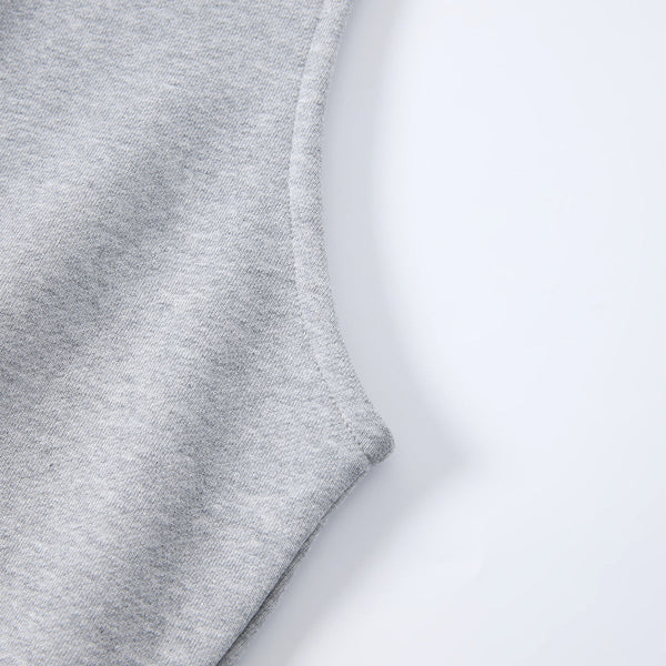 Sleeveless Boxy Fit Crewneck Sweatshirt Vest